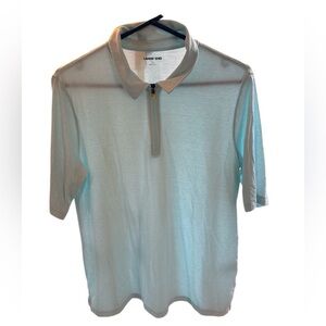 Lands End lightweight Summer Shirt/Polo-light blue-Size L